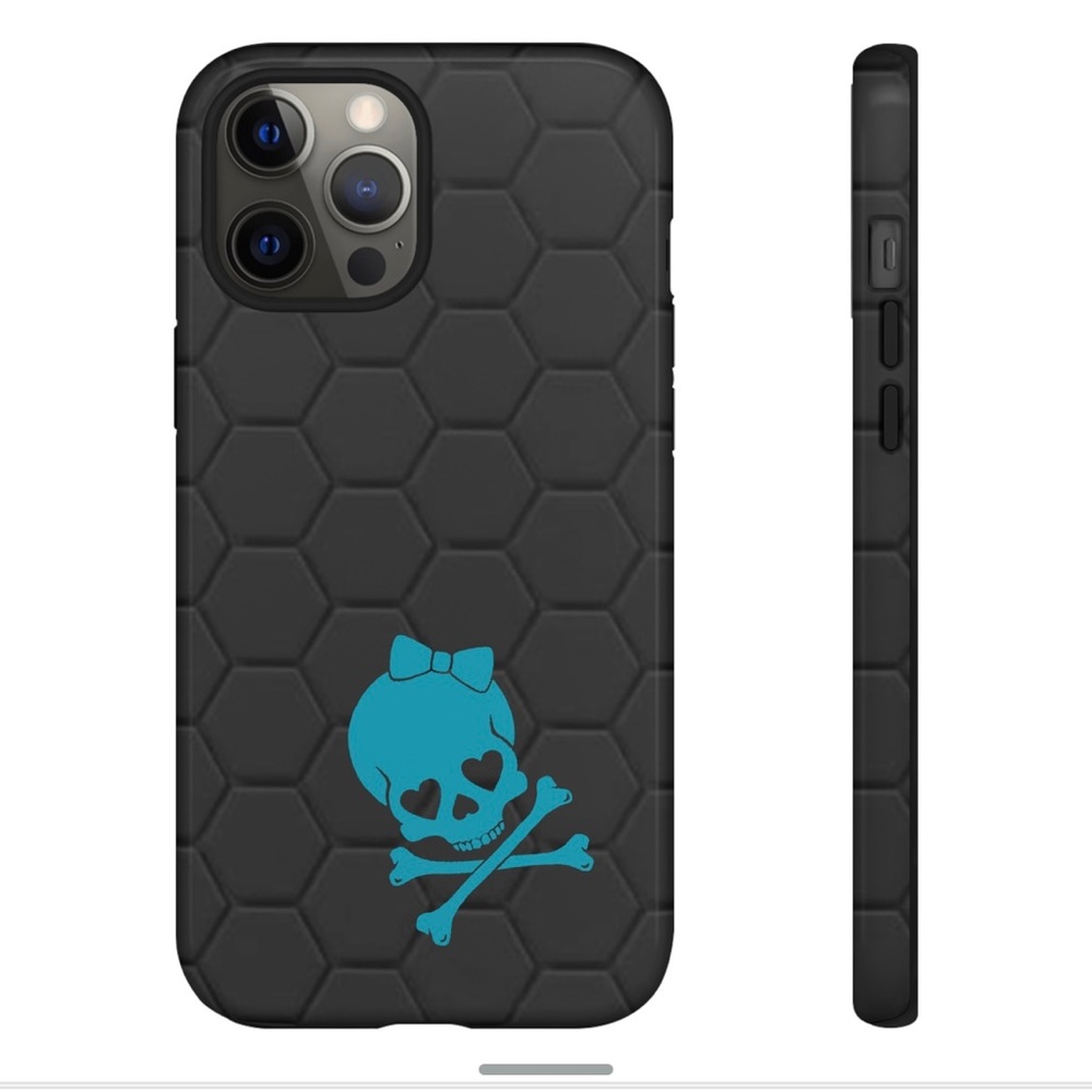 iPhone 11Pro Turquoise Girl Scull & cross bones Halloween Fun